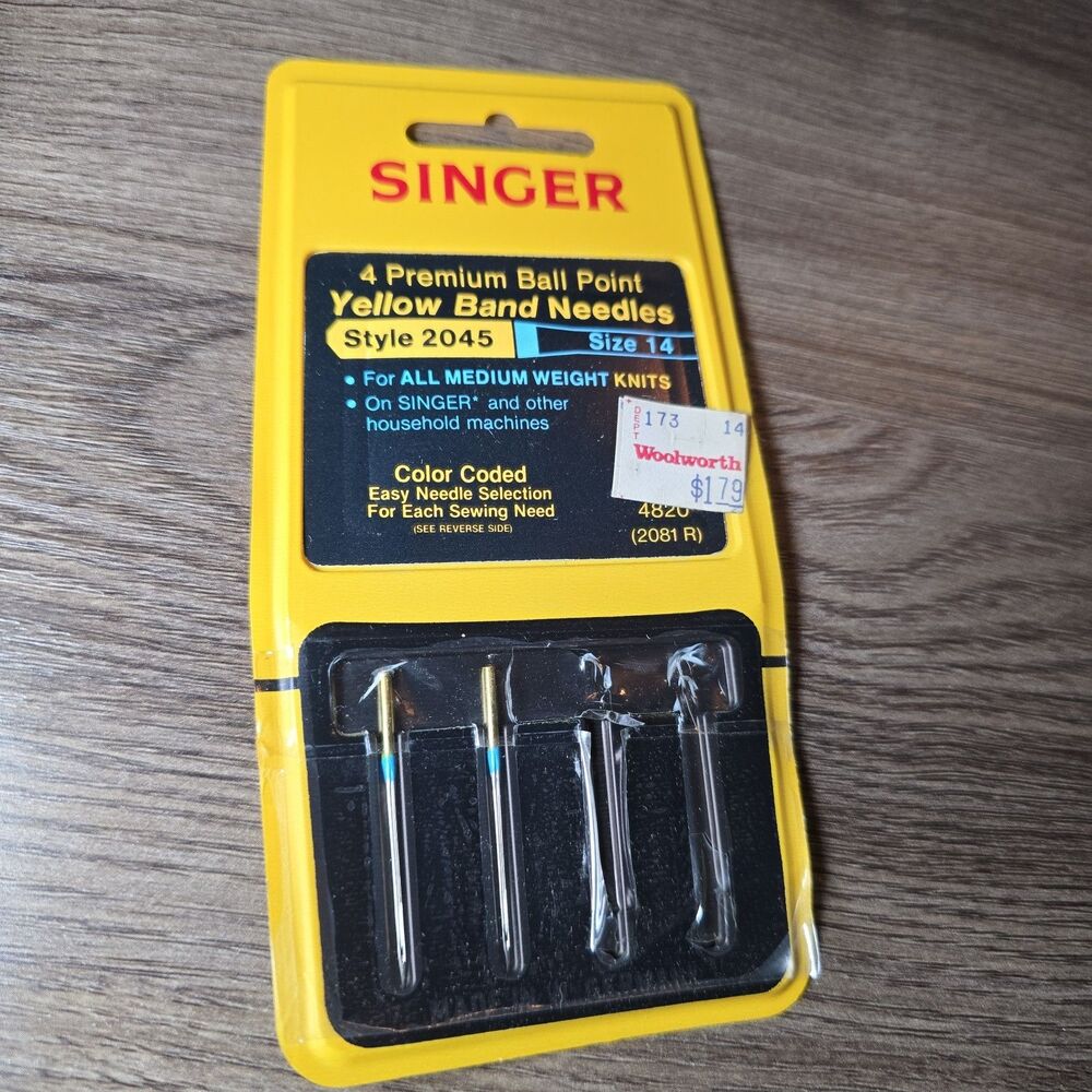Vintage Singer Premium Yellow Band Ball Point Needles Style 2045 Size 14